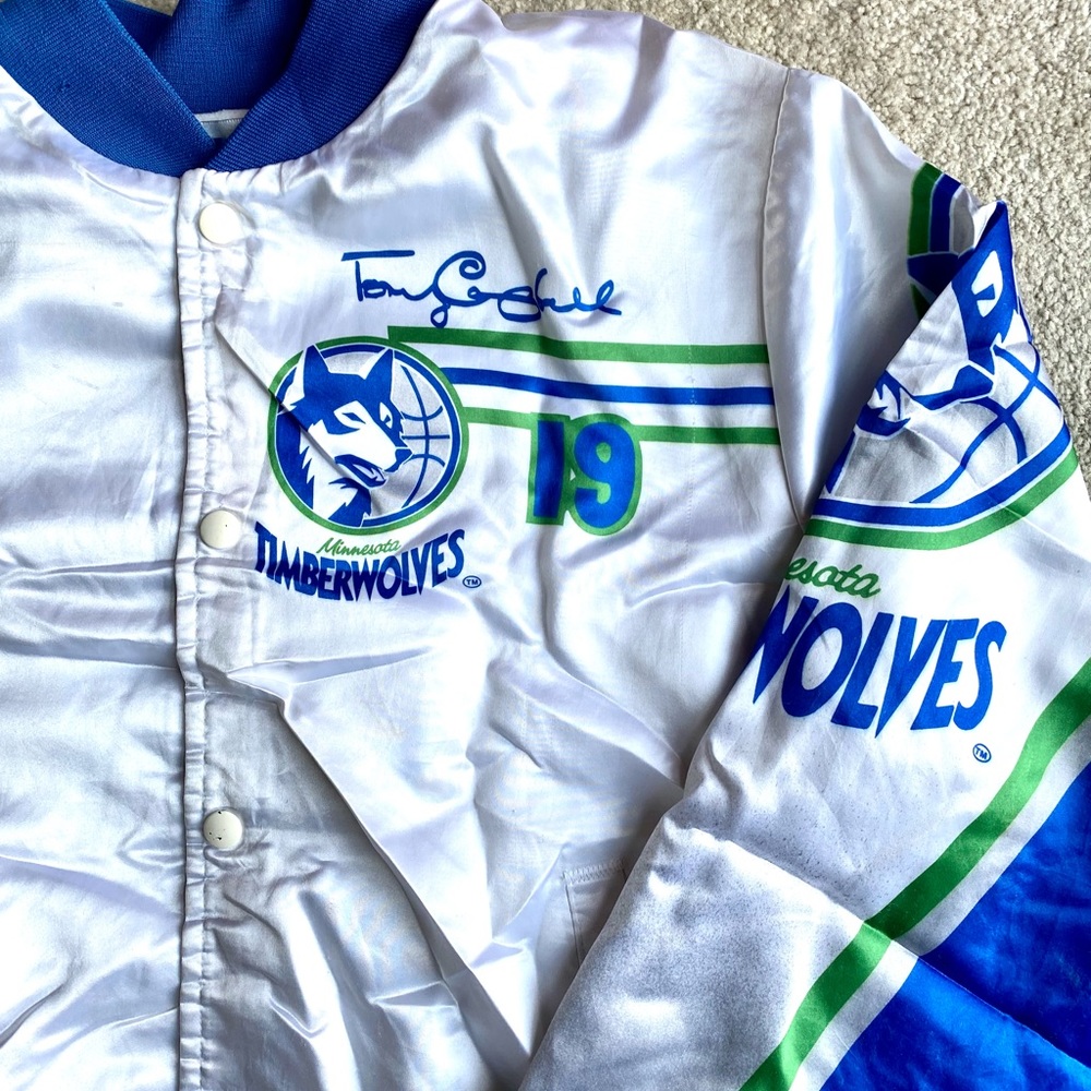 Vintage NBA Minnesota Timberwolves Tony Campbell Chalk Line Fanimation Jacket - Picture 4 of 6